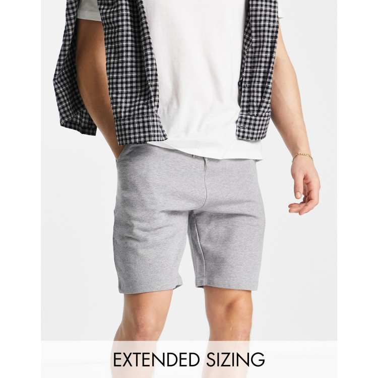 ASOS DESIGN slim jersey shorts in grey marl