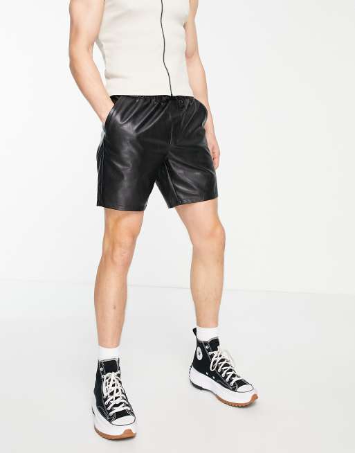 Leather shorts clearance asos