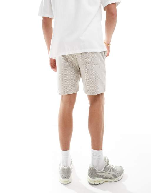 ASOS DESIGN slim shorts in neutral texture | ASOS