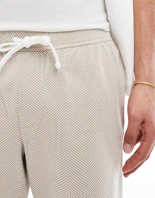 ASOS DESIGN slim shorts in neutral texture | ASOS