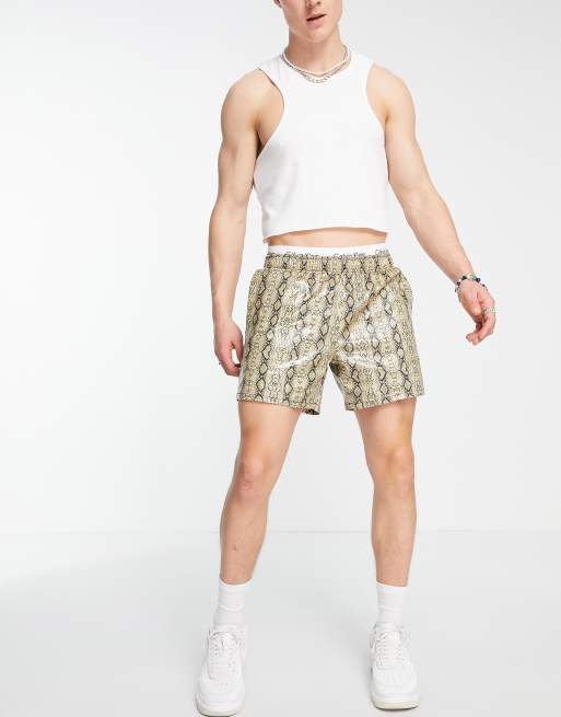 Snake print shorts men sale