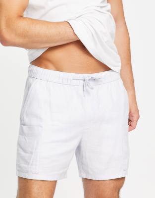 mens slim fit linen shorts