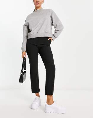 Asos Design Hourglass Tailored Slim Straight Leg Pants In Black In Black