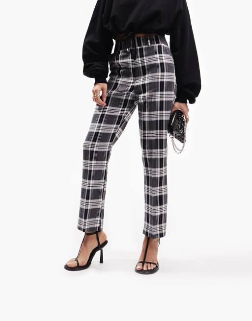 Plaid store cigarette pants