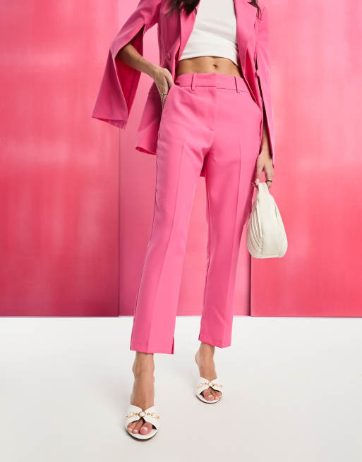 ASOS DESIGN slim skim cigarette suit pants in pink