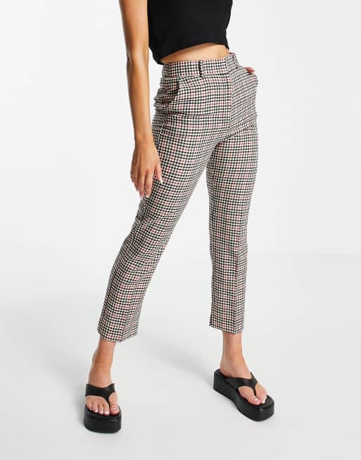 ASOS DESIGN Cigarette Trousers With Pleats In Monochrome Check, $19, Asos