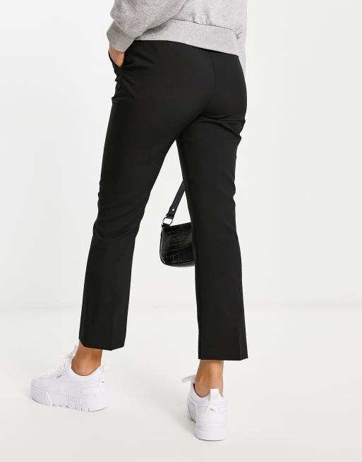 ASOS DESIGN cigarette pants with elastic waist in textured stripe