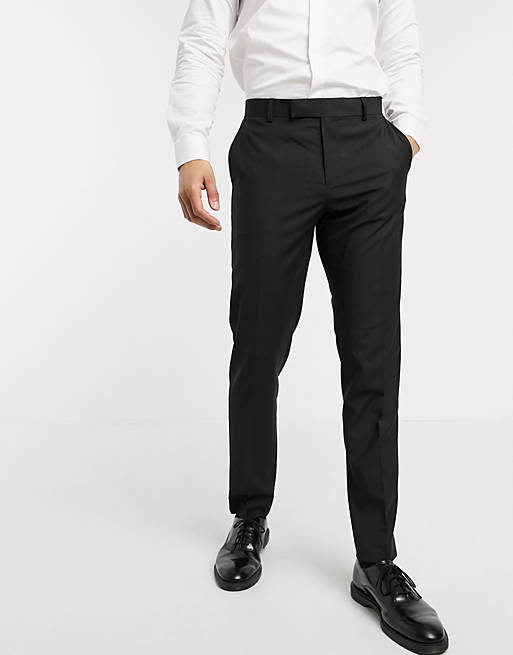 ASOS DESIGN slim smart pants in black | ASOS