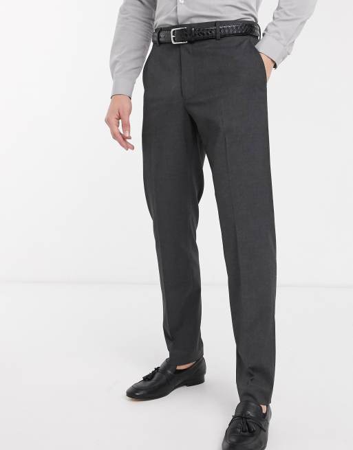 ASOS DESIGN slim smart pants in charcoal
