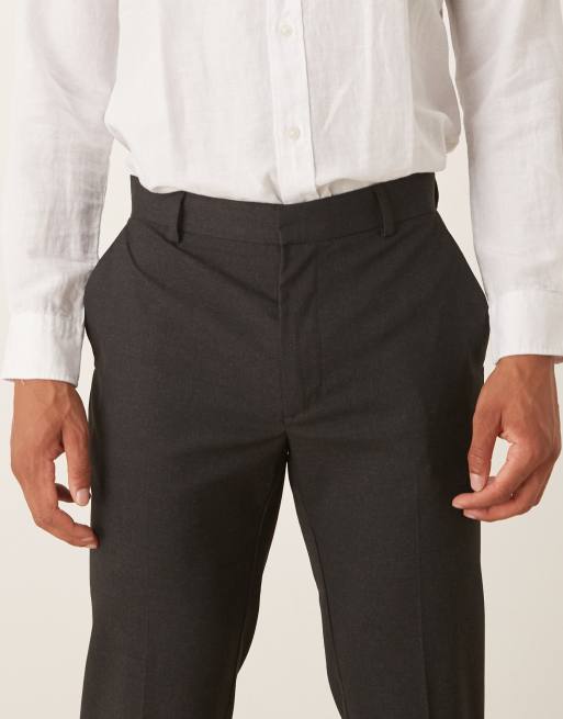 ASOS DESIGN slim smart pants in charcoal, 4 of 5