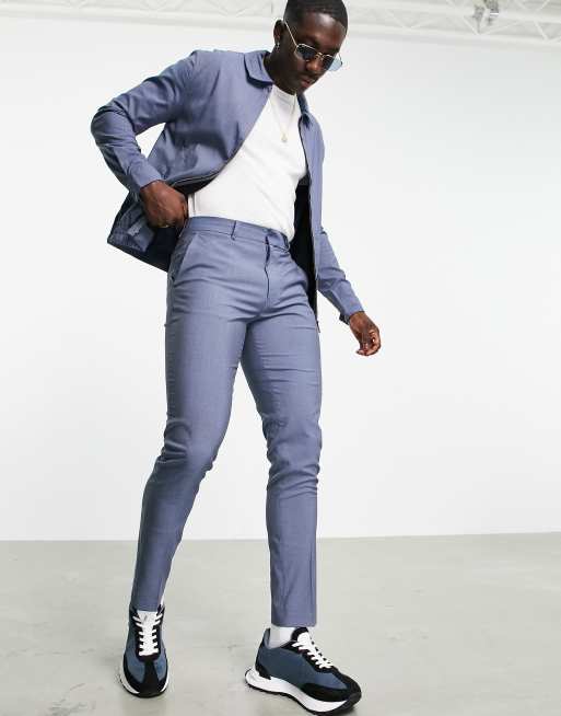 ASOS DESIGN slim smart pants in denim blue part of a set