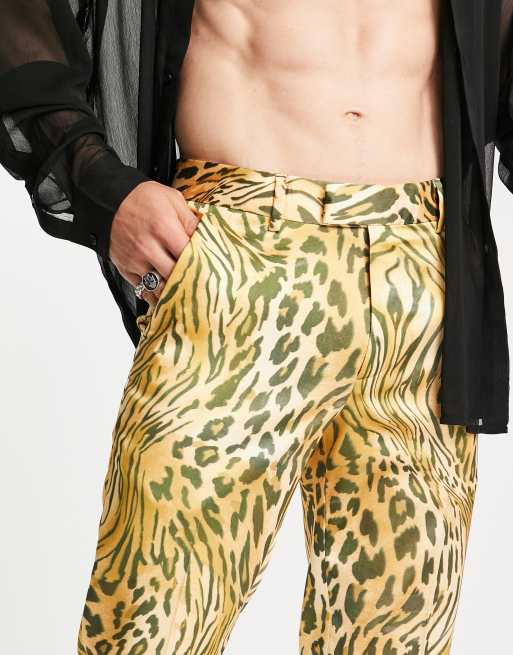 ASOS DESIGN slim smart pants in leopard print | ASOS