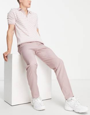 ASOS DESIGN slim smart pants in muted pink | ASOS