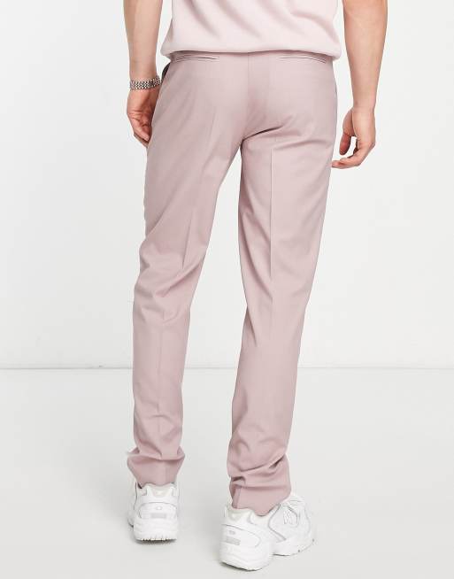 ASOS DESIGN slim smart pants in muted pink, 2 of 4