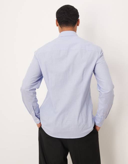 ASOS DESIGN slim smart shirt in blue, 3 of 5