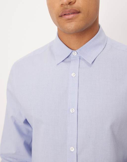 ASOS DESIGN slim smart shirt in blue, 5 of 5