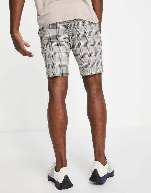 Grey check sale shorts mens