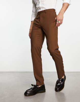 ASOS DESIGN matching structured ribbed leggings in brown