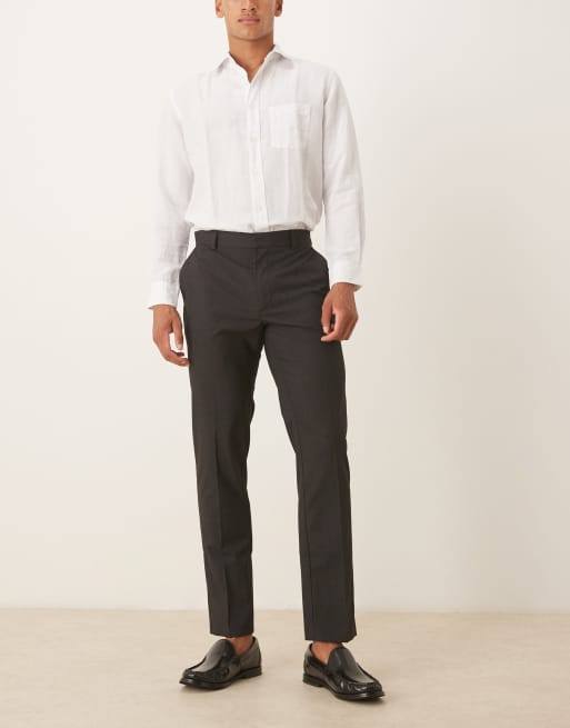 ASOS DESIGN slim smart trouser in charcoal, 2 of 5