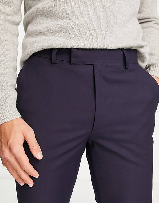 Men slim smart trouser in navy 