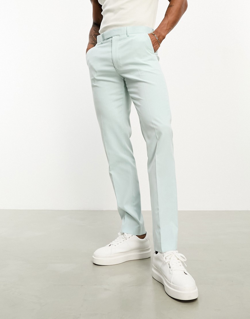 ASOS DESIGN slim smart trouser in pastel blue