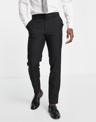 black slim fit smart trousers