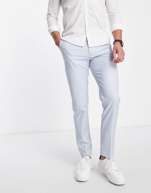 ASOS DESIGN slim smart trousers in light blue