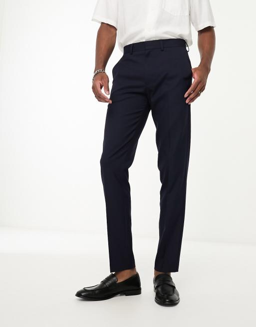 ASOS DESIGN slim smart trousers in navy | ASOS