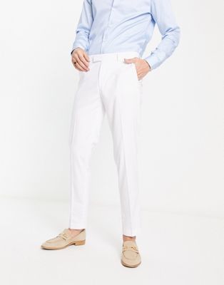 ASOS DESIGN slim smart trousers in white