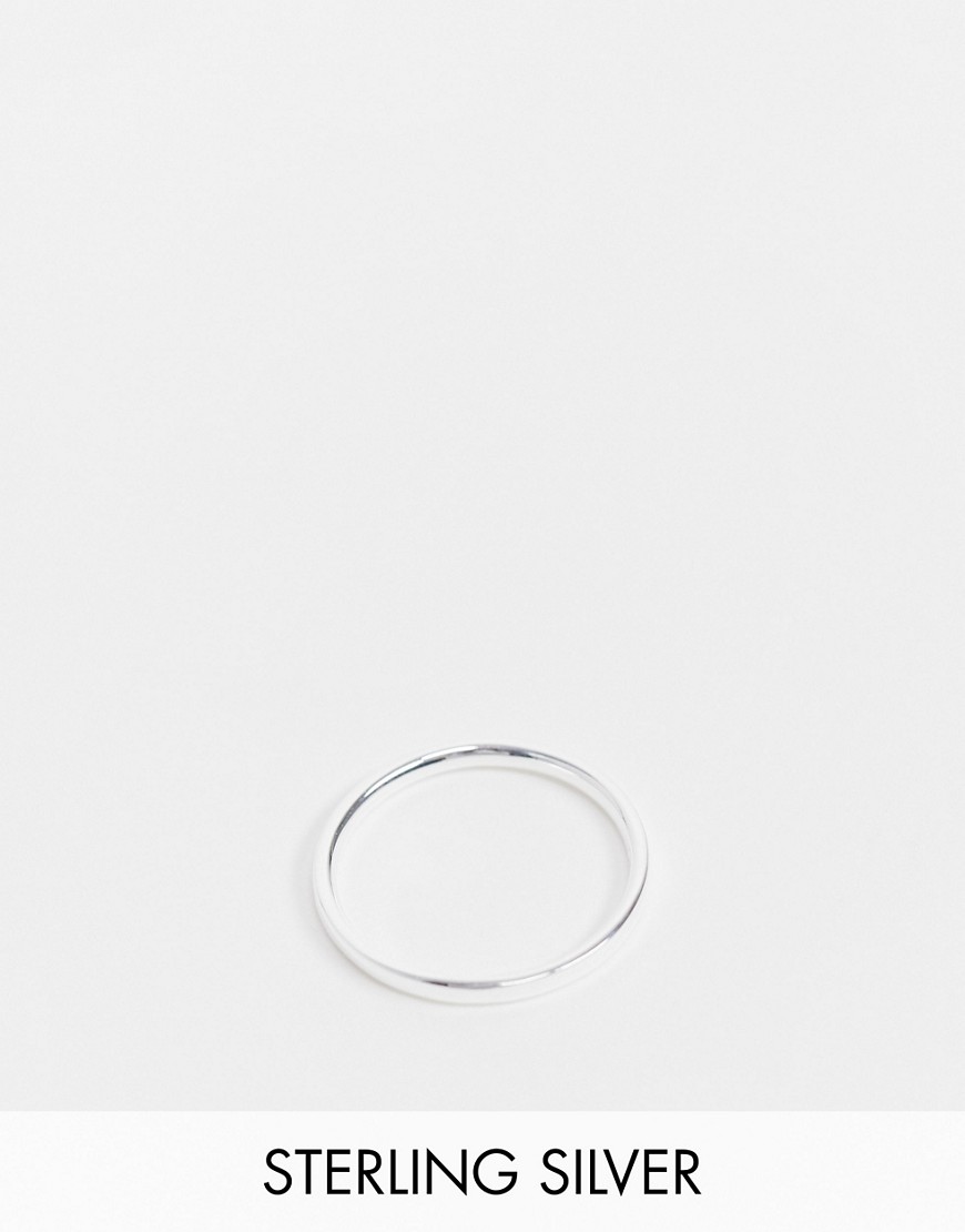 ASOS DESIGN slim sterling silver band ring