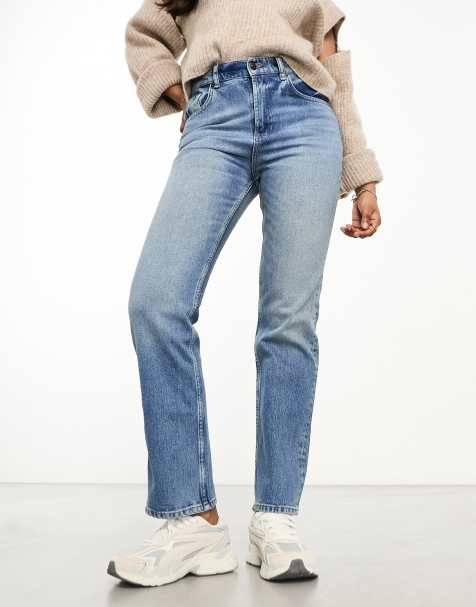 ASOS DESIGN slim straight jeans in mid blue - view 1
