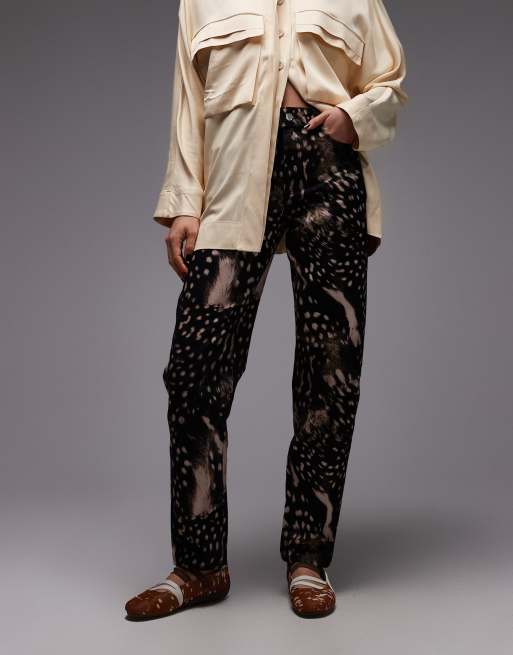 ASOS DESIGN slim straight leg jean in animal print, 5 of 5