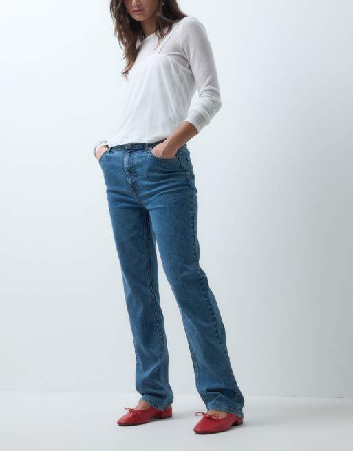 ASOS DESIGN slim straight leg jean in mid wash blue, 5 of 5