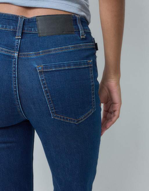 ASOS DESIGN slim straight leg jeans in donkere wassing blauw, 4 van 5