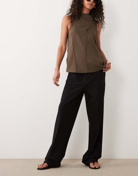 ASOS DESIGN slim straight pants in black - view 1