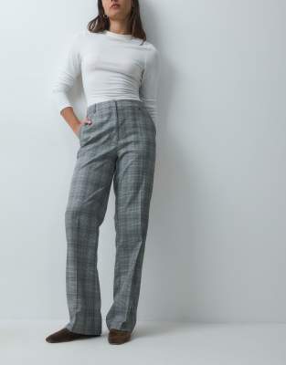 Asos Design Slim Straight Pants In Gray