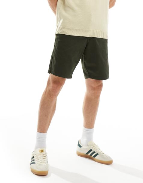 ASOS DESIGN slim stretch chino shorts in khaki - view 1