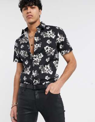ASOS DESIGN slim stretch floral shirt 