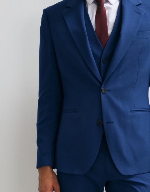 ASOS DESIGN slim suit blazer in blue, 3 of 5