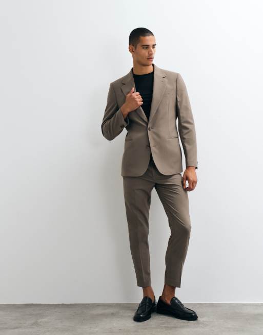 ASOS DESIGN slim suit blazer in brown, 2 of 5
