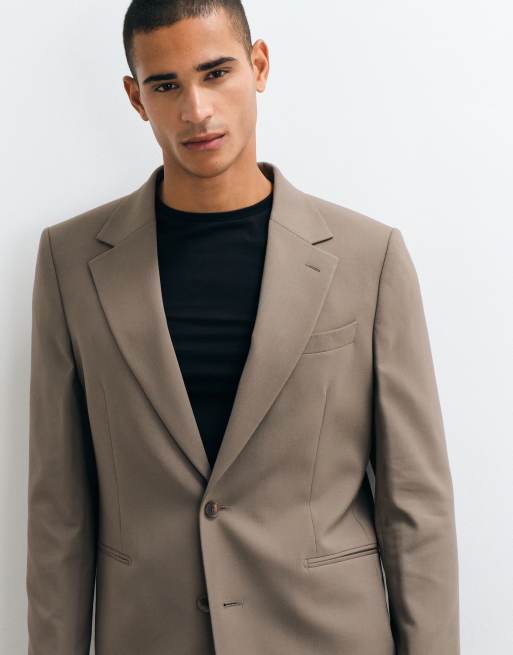 ASOS DESIGN slim suit blazer in brown, 3 of 5