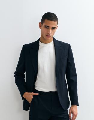 Asos Design Slim Suit Blazer In Blue