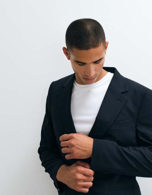 ASOS DESIGN slim suit blazer in navy, 4 of 5
