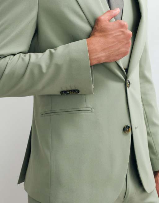 ASOS DESIGN slim suit blazer in sage green, 3 of 5