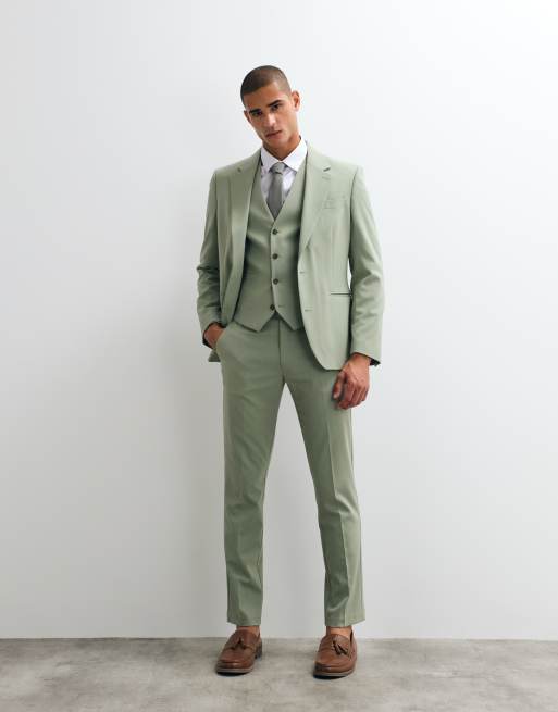 ASOS DESIGN slim suit blazer in sage green, 4 of 5