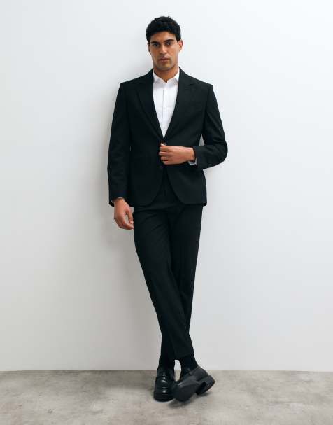 ASOS DESIGN Slim Suit Blazer, Slim Suit Waistcoat & Slim Suit Trouser in Black - view 1