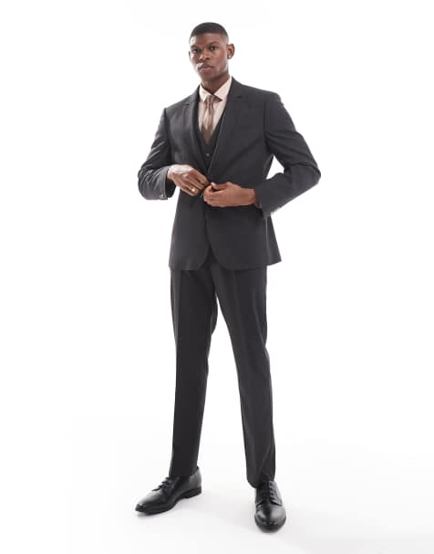 ASOS DESIGN slim suit in charcoal - view 1
