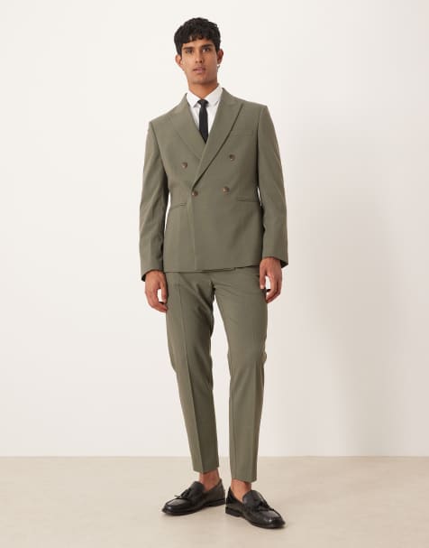 ASOS DESIGN slim suit in khaki - view 1