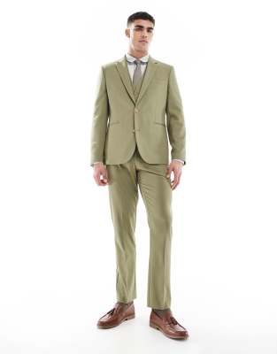 asos ASOS DESIGN slim suit in olive green