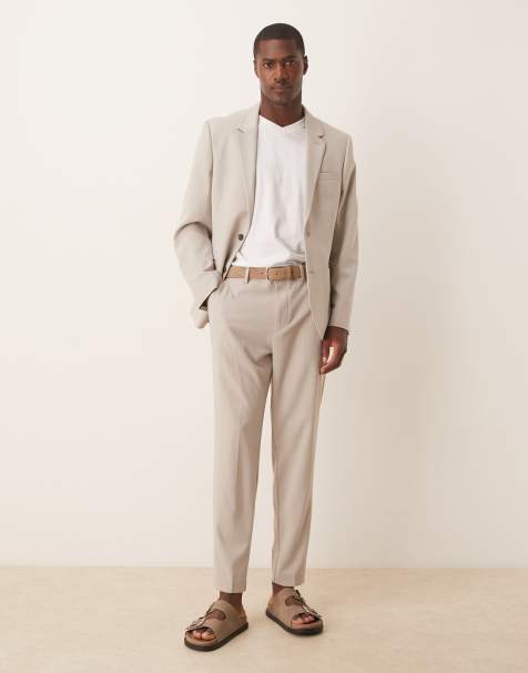 ASOS DESIGN slim suit in stone twill - view 1